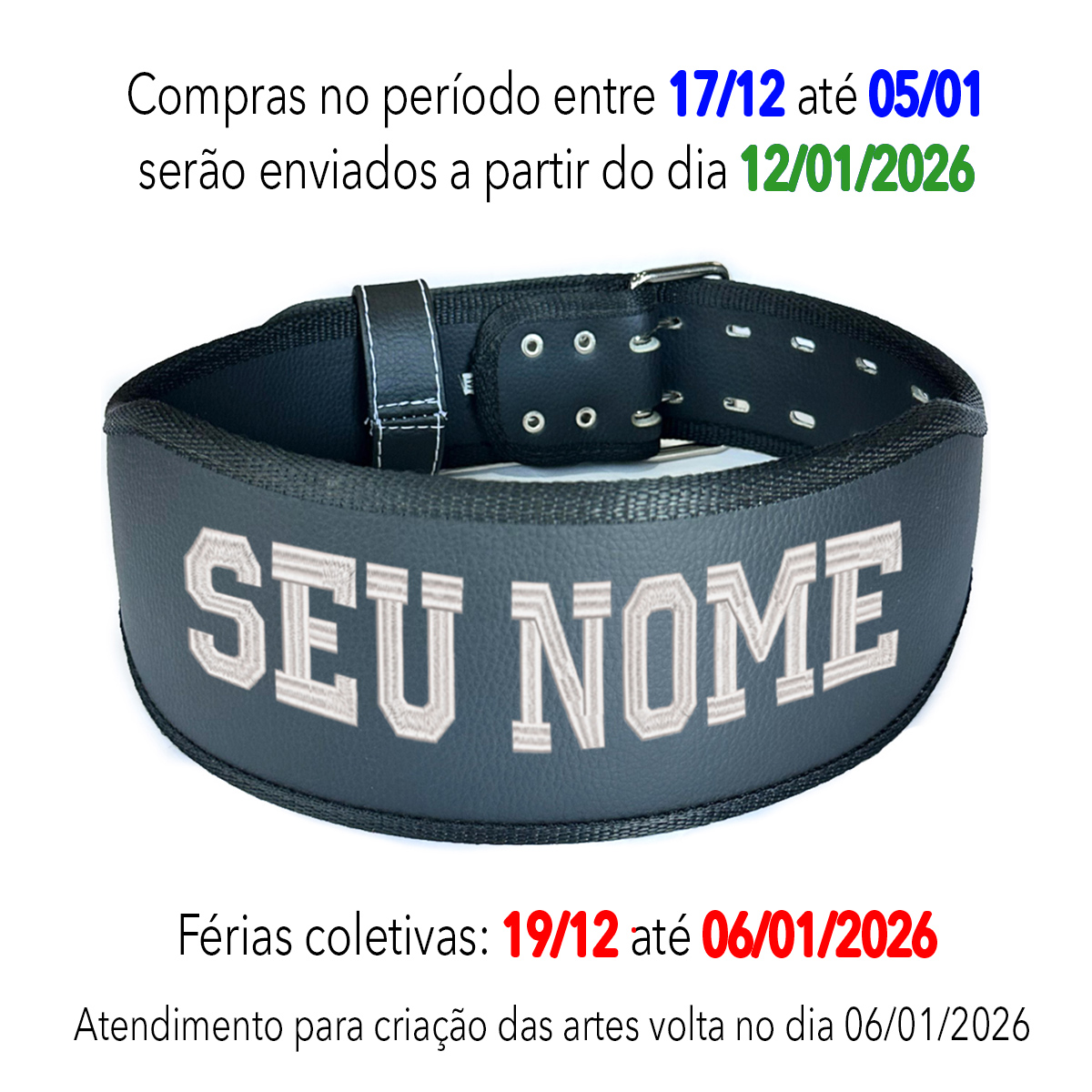 CINTURÃO SINTÉTICO PERSONALIZADO - TEXTO